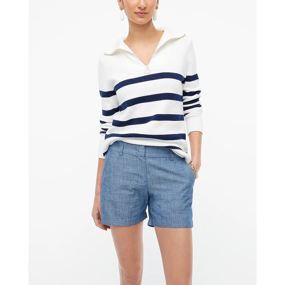 J.Crew 5" Classic Chambray Shorts Mid Rise in Denim Blue Women's Size 16 = XL